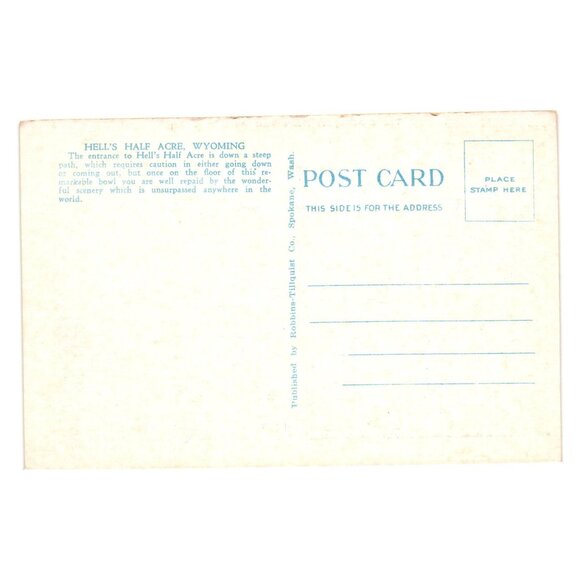 Gateway To Hells Half Acre Wyoming Vintage Postcard Stunning Scenic Landscape - Picture 2 of 2